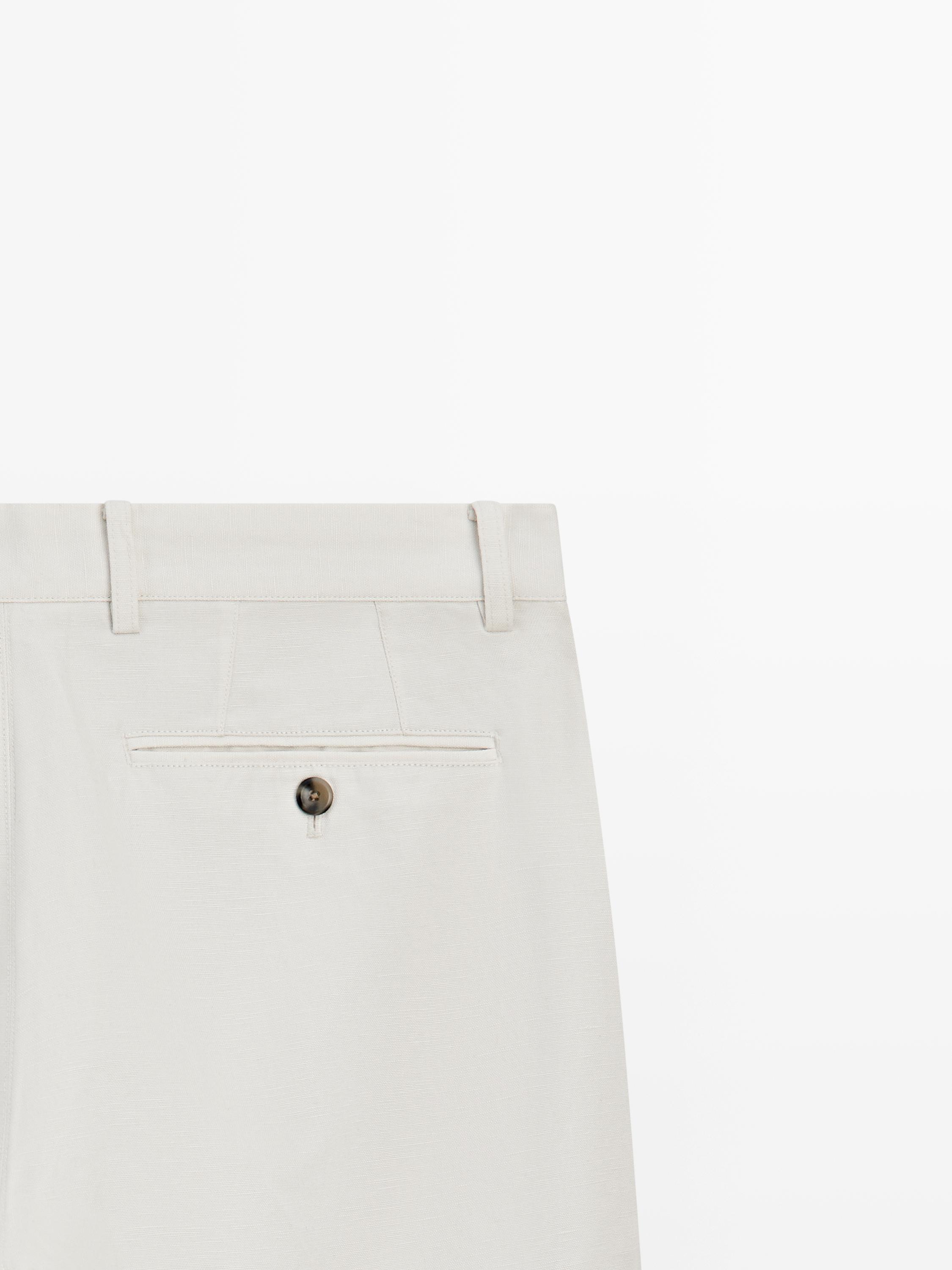 Pantalon tapered fit coton et lin